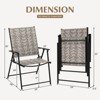 Tangkula Set of 4 Folding Chairs w/ Armrests Metal Frame for Garden No Assembly Patio - image 4 of 4