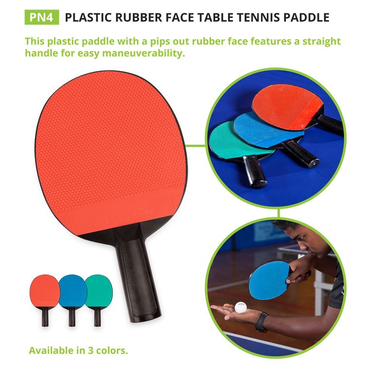Champion Sports Plastic Rubber Face Table Tennis Paddle, 3 of 10
