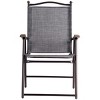 Tangkula 2-Piece Folding Outdoor Patio Chair Sling Back Camping Chair with Armrest & Pillow - 4 of 4