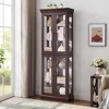 Dolonm 71 in.H Glass Display Cabinet, Accent Storage Cabinet with LED Lighted Curio with Adjustable Shelves & Wood Frame - 2 of 4