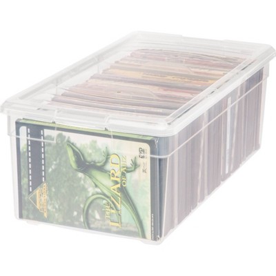 4 or 5 x 52 CD Clear Plastic Music Storage Box With Lids Stacking Box Large Game 