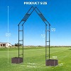 Coucheta Arbor with 2 Planter Boxes, 94 in Tall Metal Garden Arch Trellis for Climbing Plants, Weather-Resistant Wedding Arch Frame, Archway Decor - 3 of 4