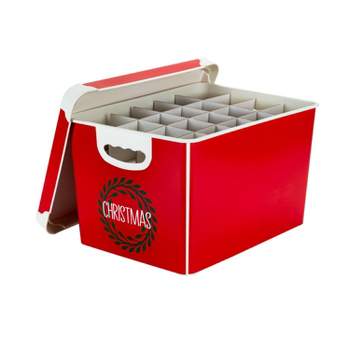 IRIS USA 2Pack 60qt Plastic Clear Ornament Storage Box with Hinged Lid and  Dividers, Red, 2 units - Fry's Food Stores
