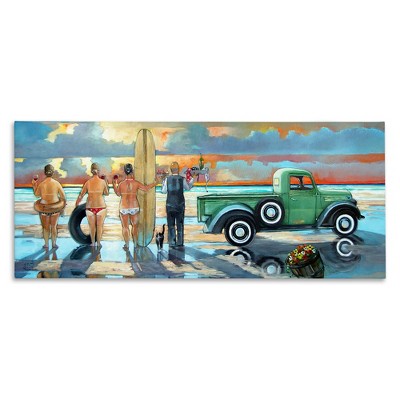 Stupell Industries Butler Serving Beach Girls Scene, 48" x 20"
