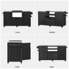 YOOCOZZ Outdoor Grill Cart for Big Green Egg/Kamado Joe, Solid Wood+Stainless Steel Top, Drawer - Black - 4 of 4