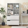 Costway Bookcase with 2 Drawers 4-Tier Open Bookshelf with 4 Storage Cubes for Home Office - 4 of 4