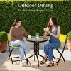 Best Choice Products 3-Piece Patio Bistro Dining Furniture Set w/ Round Textured Glass Tabletop, Folding Chairs - 3 of 4