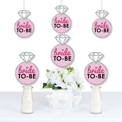 Big Dot of Happiness Bride-To-Be - Ring Decorations DIY Bridal Shower or Classy Bachelorette Party Essentials - Set of 20