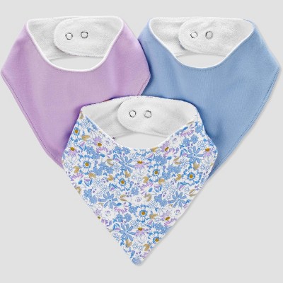 Carter’s Just One by You® Baby Girls' 3pk Floral Bib - Purple