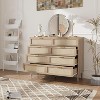 Coucheta Natural Rattan Dresser - Farmhouse Bedroom Chest with Gold Handles, Mid-Century Storage Drawer Organizer for Living Room & Entryway - 3 of 4