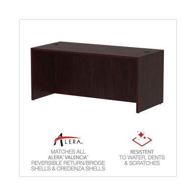 Mahogany 65" Desk Shell with Filing Cabinet