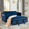 GDFStudio Haley Modern Rubberwood and Velvet 3 in 1 Convertible Sofa Bed with 2 Pillows and Storage Bag - 2 of 4