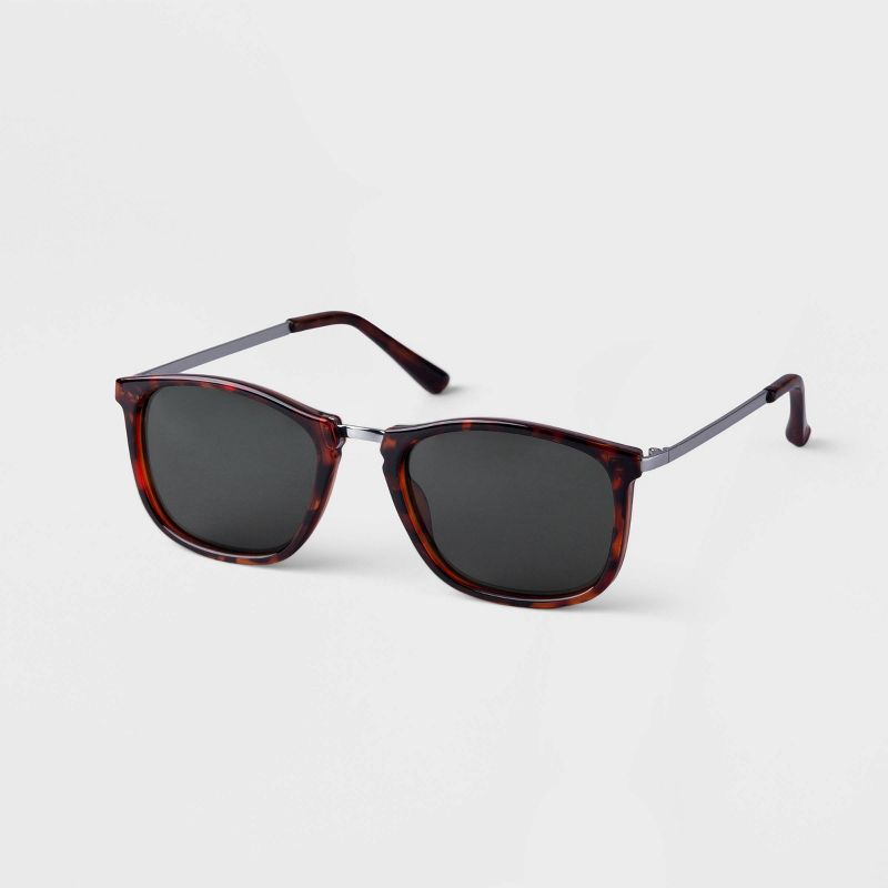 Men&#39;s Tortoise Shell Square Combo Sunglasses - Goodfellow &#38; Co&#8482; Brown, 2 of 3