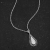 Slickblue .37CT Tear Drop Pendant Necklace – Rhodium Plated, Clear CZ, 17.5” + 2.5” Extender, Lobster Clasp - 3 of 4