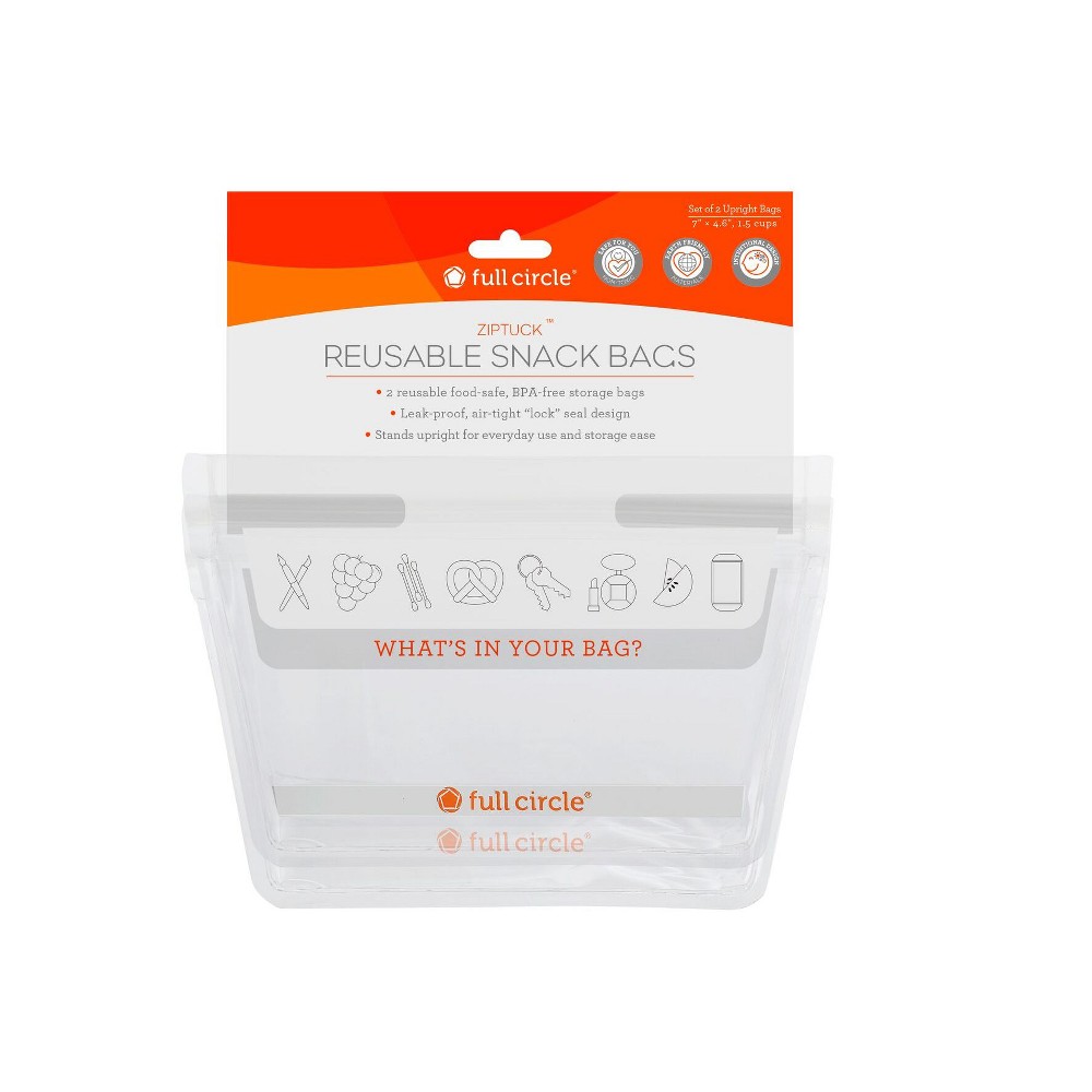 Full Circle 1.5cup 2pk Reusable Snack Bags