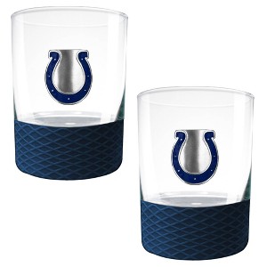 NFL Indianapolis Colts 14oz Rocks Glass Set with Silicone Grip - 2pc - 1 of 1