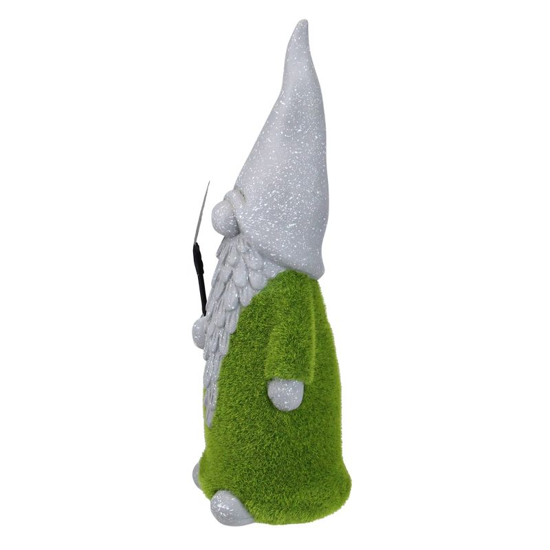 Northlight 14" Faux Moss Covered Gnome with Shovel Outdoor Garden Statue, 2 of 4