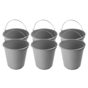 YBM HOME Plastic Pail with Handle 11.5 Quart (2.8 Gallon Bucket), Pack of 6 - 1 of 1