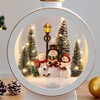Danya B. Tabletop White Christmas Holiday Winter Snowman Scene Diorama Lighted Lantern Decoration - Oval - 3 of 4