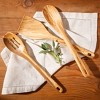 Bloomhouse Italian Olive Wood 3 Piece Extra-Large 14 Inch Turner, Spoon, and Slotted Spoon Set - 4 of 4