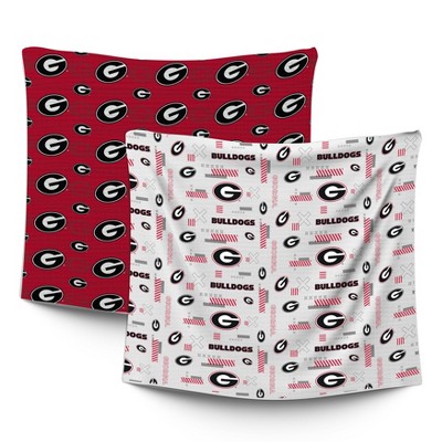 Georgia Bulldogs Red and White Cotton Baby Swaddle Blanket Set