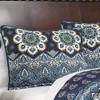 Greenland Home Fashions Medina Indigo Sham with Medallion and Paisley Print, Prewashed Cotton, Reversible Design - 2 of 3