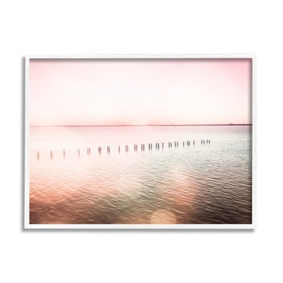 Stupell Pink Ocean Posts Sunny Horizon Framed Giclee