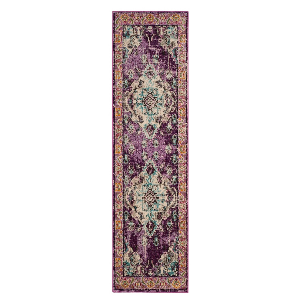  Medallion Runner Violet/Light Blue