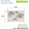 JDICTION 2PCS Succulent & Fern Leaf Silicone Mold Set - 3D Polymer Clay Molds for Cake Decorating, Cupcakes, Chocolate & Sugarcraft - 2 of 4