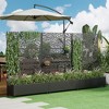 Wooakway Black Metal Planter Box with Trellis Raised Garden Bed with Arbor Privacy Screen with Wheels - 2 of 4
