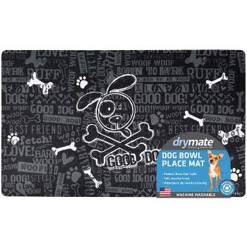 Drymate 12"x 20" Feeding Placemat for Cats and Dogs - Black