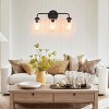 DOMETOUR 3-Light Industrial Fixture with Handcrafted Clear Glass Shades, E26 Socket, for Bathroom, Living Room, Bedroom, Kitchen Sink [No Bulb] - 3 of 4
