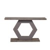 Rectangular Console Table with Hollow Hexagon Legs,MDF Table with Fir Veneer Finish,Modern Accent Table for Entryway and Hallway-Coolbibila - 3 of 4