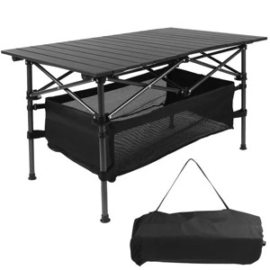 Racxily 1Pc Folding Camping Table with Carrying Bag, Portable Aluminum Roll-up Picnic BBQ Desk, Heavy Duty Outdoor Beach Backyard Party Patio - 1 of 4