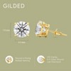 Gilded IGI Certified Lab-Grown Diamond 14KT White & Yellow Gold Stud Earrings for Women 4-Prong Basket, Round & Princess Cut, 1-2-3 Carat Total Weight - 4 of 4