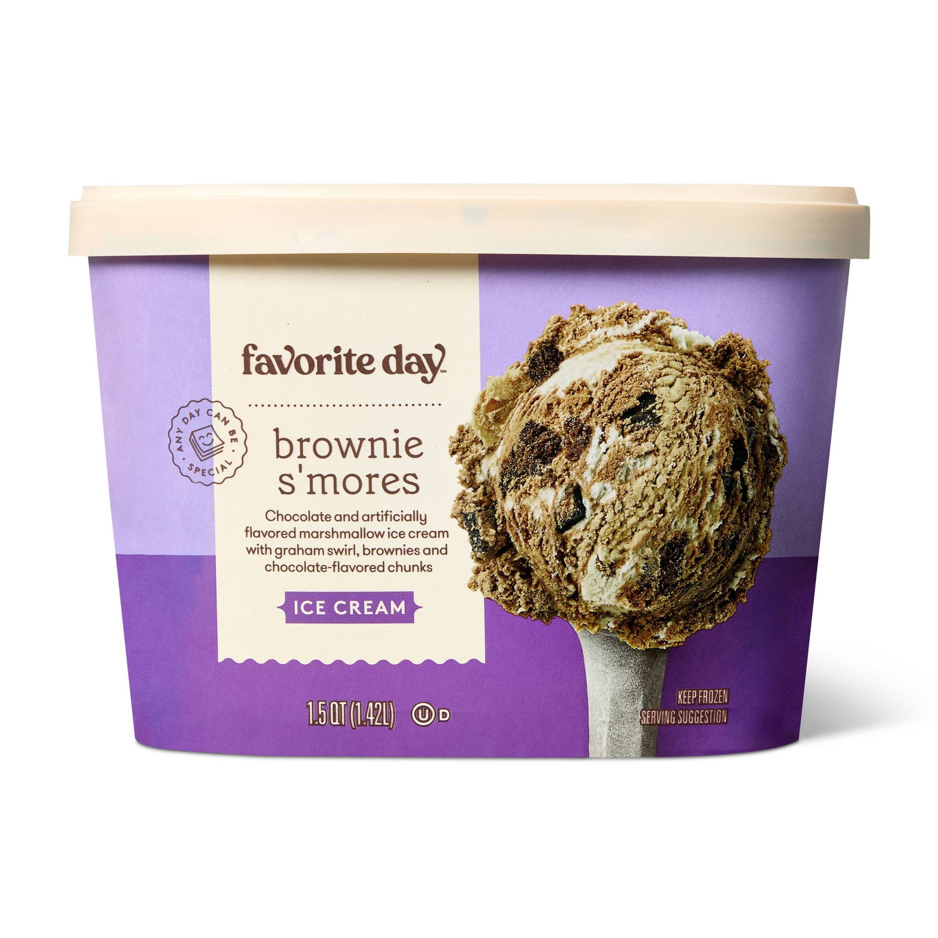 Marshmallow Chocolate Brownie S'mores Ice Cream - 48 fl oz - Favorite Day™
