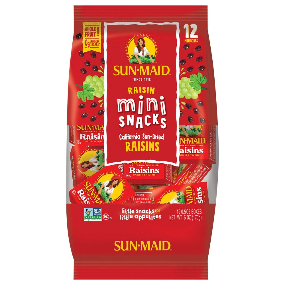 UPC 041143125762 product image for Sun-Maid California Sun-Dried Raisins Mini Snack Box - .05oz / 12ct | upcitemdb.com