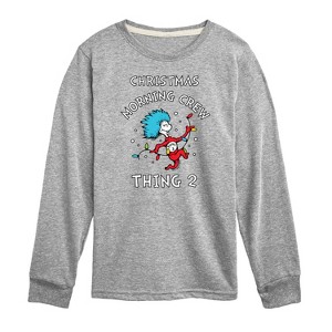Boys' - The Cat in the Hat - Christmas Morning Crew Thing 2 Long Sleeve Graphic T-Shirt - 1 of 4