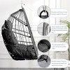 Hanging Egg Chair with Stand Kit,Foldable PE Rattan Swing Seat with Cushion and Pillow,Outdoor Hanging Chair for Patio or Balcony-Maison Boucle - 4 of 4