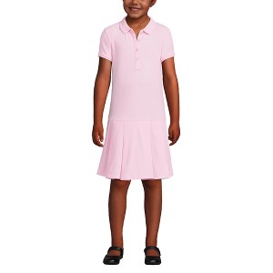 Lands' End School Uniform Kids Short Sleeve Mesh Pleated Polo Dress - 1 of 3