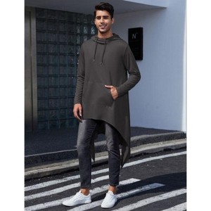 WhizMax Men's Hooded Cloak Casual Long Pullover Hoodie Cape Hip Hop Sweatshirt with Pocket - 1 of 4