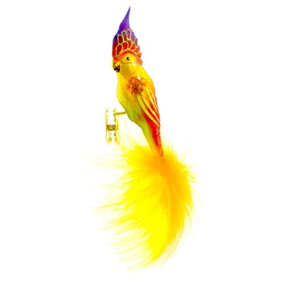 Inge Glas 5.0" Tropical Parrot Clip On Bird Feather  -  Tree Ornaments