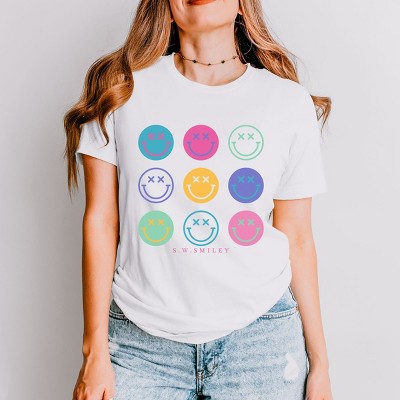 Simply Sage Market S.W.Smiley Stacked Smiley Faces Short Sleeve Tee