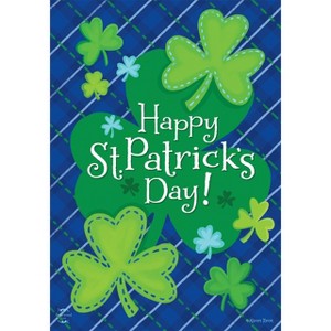 Happy Shamrocks St. Patrick's Day House Flag 40" x 28" Briarwood Lane - 1 of 4
