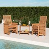 Costway 3 Pieces Patio Furniture Set with 1.5" Umbrella Hole Hardwood Table & Chairs Set - 4 of 4