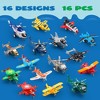 SYNCFUN 16 Pcs Pull Back Airplane Toys, Boys Plane Playset, Aircraft Incl Helicopter Toys, Fighter Jet Toys, Bomber Biplane Toy, Gifts for Toddler s - 4 of 4