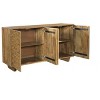 HomeRoots 70" Brown Distressed Solid Wood Carved Floral Sideboard with Four Doors - 4 of 4