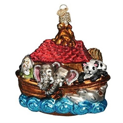 Old World Christmas Glass Blown Ornament for Christmas Tree, Noah's Ark