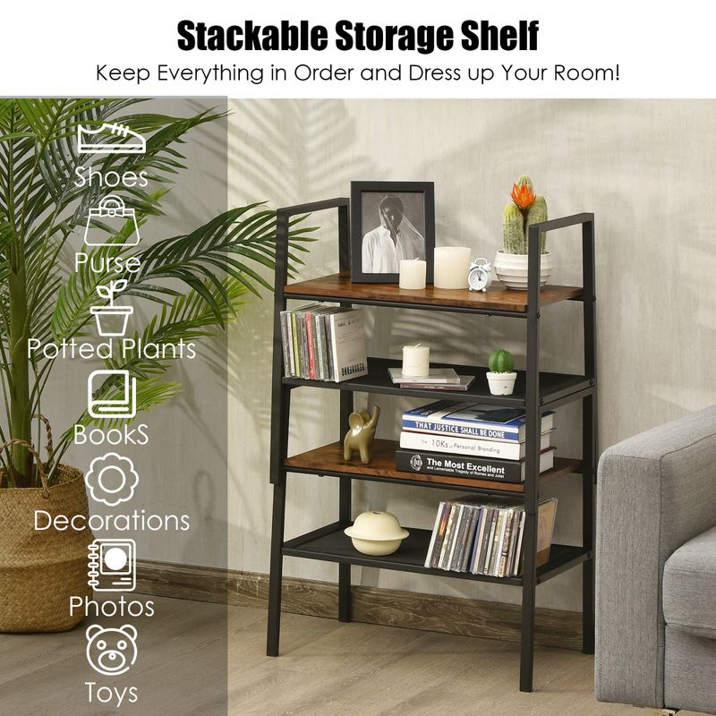 Costway 2-Tier Storage Shelf Stackable Shoe Shelf Stand Display Rack Home, 5 of 11