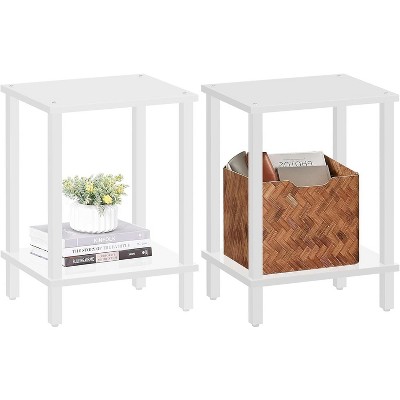 Table, Set of 2, Side Table, Nightstand, 2-Tier Storage Shelf, Sofa Table for Small Space, Living Room, Bed Room